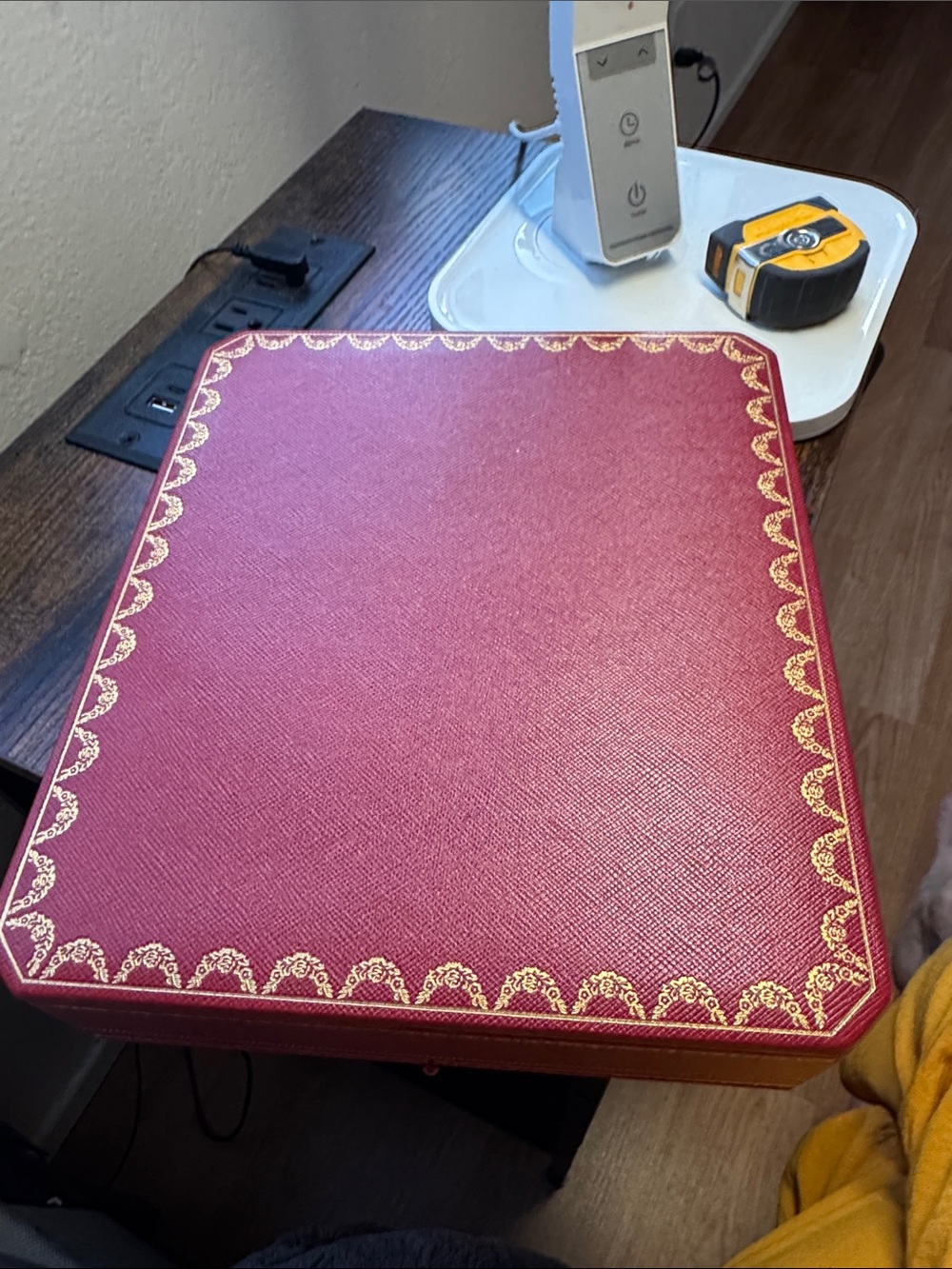 Cartier Red Decorative Jewelry Box with Gold Trim